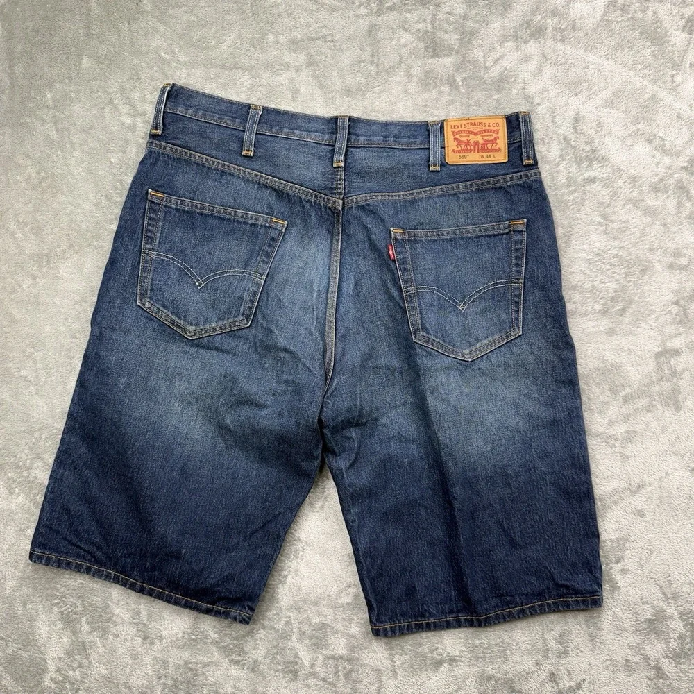 Levi's 569 Jean Loose Shorts Men's Size 38 Blue Denim Bermuda 90s Y2K